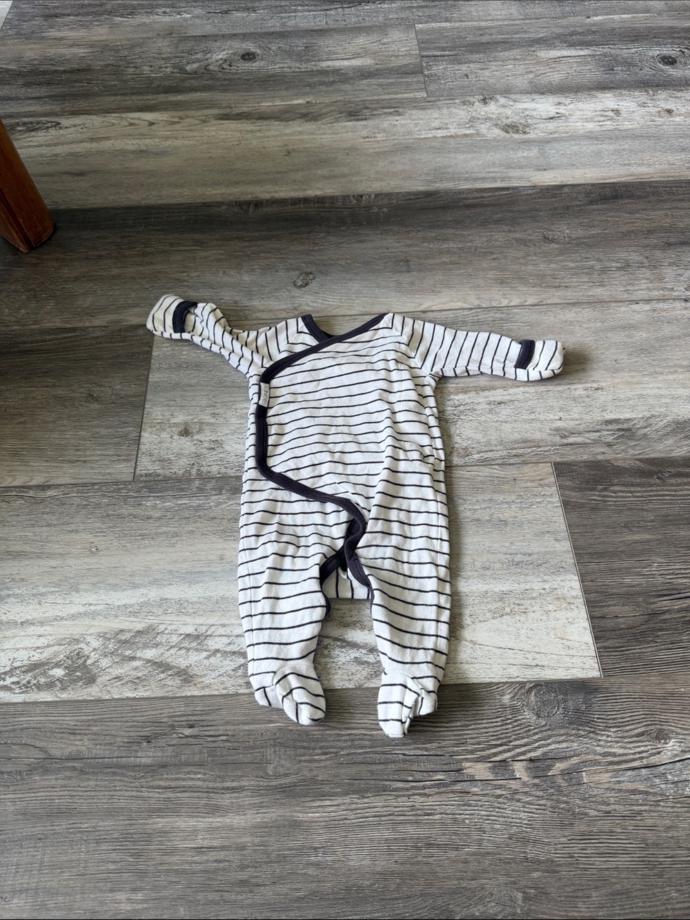 Bonds Striped Navy-Trim Baby One-Piece